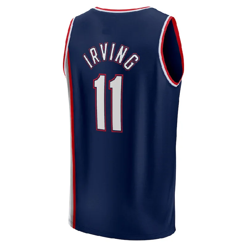 Personalized basketball jersey with name and number-B.Nets #11 Kyrie Irving Fanatics Branded 2021-22 Fast Break Replica Jersey  City Edition Navy Stitched American Basketball Jersey