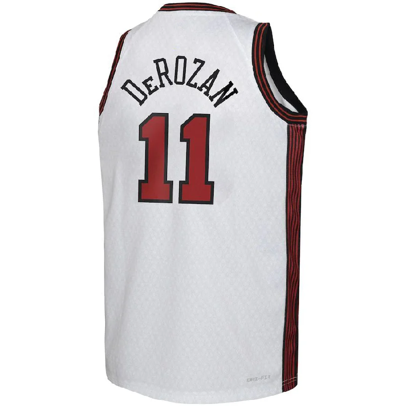 Basketball jersey with wide neck design for easy wear-C.Bulls #11 DeMar DeRozan 2022-23 Swingman Jersey City Edition White Stitched American Basketball Jersey