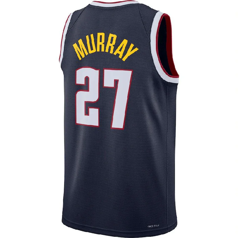 Basketball jersey with contrast stitching for style-D.Nuggets #27 Jamal Murray 2021-22 Diamond Swingman Jersey Icon Edition Navy Stitched American Basketball Jersey