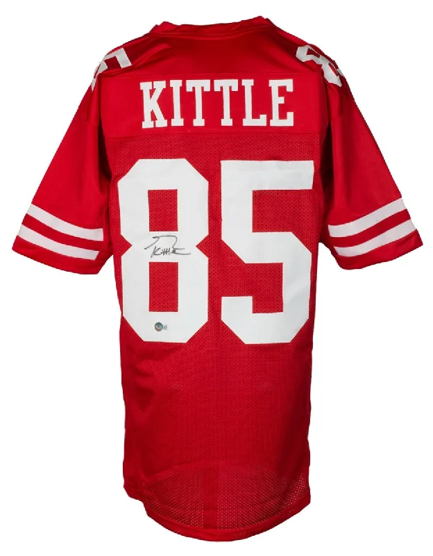 Soccer jersey for professional players-George Kittle San Francisco Signed Red Football Jersey BAS