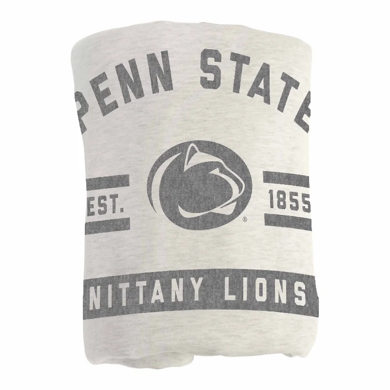 Team logo room accessories for fan spaces-Penn State Oatmeal Sweatshirt Blanket