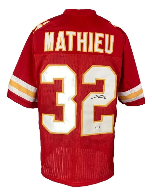 Soccer jersey with modern, slim-fit design-Tyrann Mathieu Kansas City Signed Red Football Jersey PSA ITP