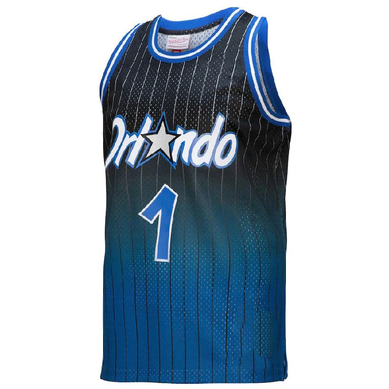 Custom basketball jersey with printed numbers for fan merch-O.Magic #1 Penny Hardaway Mitchell & Ness 1994-95 Hardwood Classics Fadeaway Swingman Player Jersey Royal-Black Stitched American Basketball Jersey