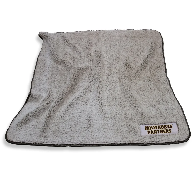 Custom team towels for home use-Wisconsin-Milwaukee Black Frosty Fleece