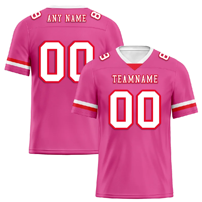 Custom soccer jersey for teams-Custom Pink Classic Style White Personalized Authentic Football Jersey FBJ02-bc0f00b