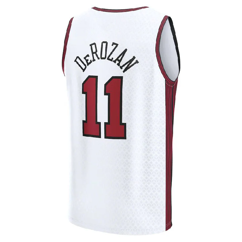 Basketball jersey with vibrant team colors-C.Bulls #11 DeMar DeRozan Fanatics Branded 2022-23 Fastbreak Jersey City Edition White Stitched American Basketball Jersey