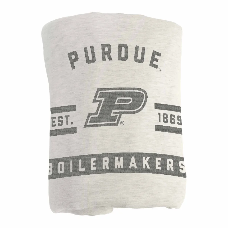 Custom team throw blankets for sofa and chair use-Purdue Oatmeal Sweatshirt Blanket