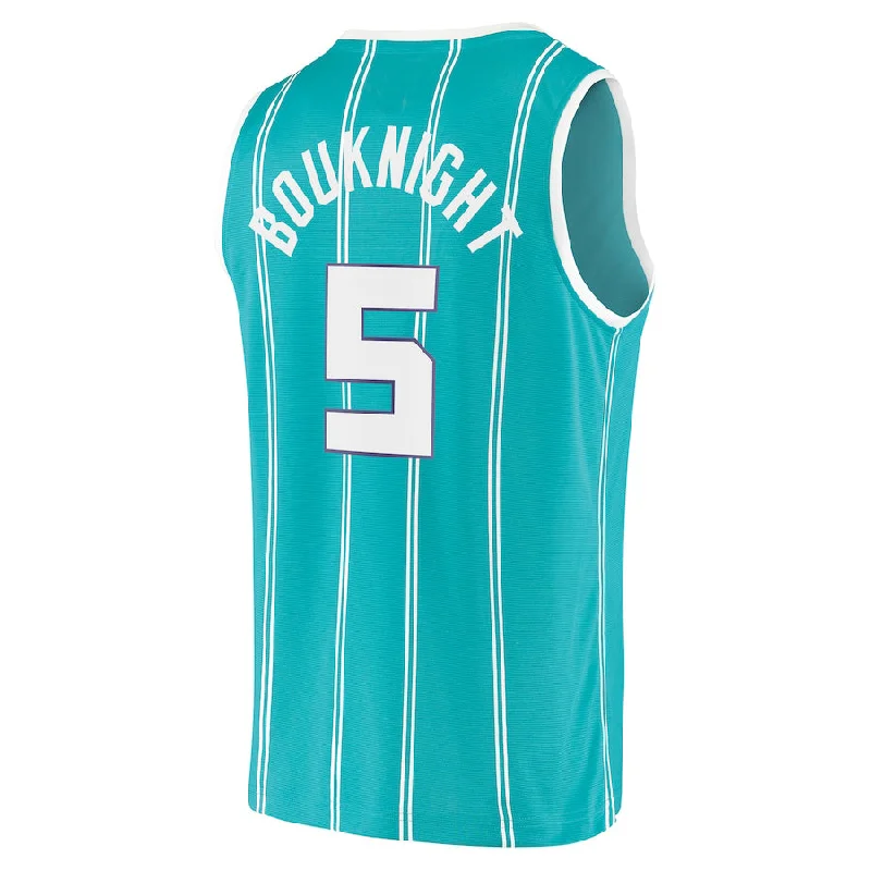 Retro basketball jerseys for collectors-C.Hornets #5 James Bouknight Fanatics Branded 2021-22 Fast Break Replica Jersey Icon Edition Teal Stitched American Basketball Jersey