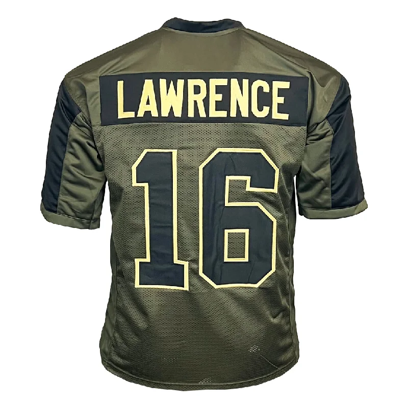 Personalized soccer jersey with name and number-Trevor Lawrence Unsigned Salute to Service Football Jersey