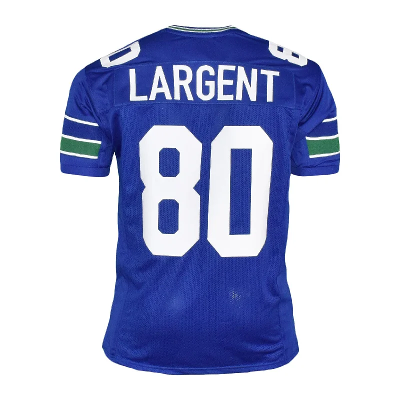 Custom soccer jersey for fan apparel-Steve Largent Unsigned Seattle Blue Football Jersey