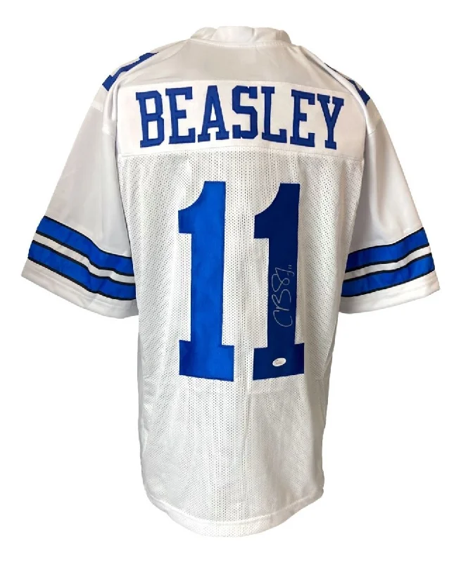 Custom soccer jersey with bold team colors-Cole Beasley Dallas Signed White Football Jersey JSA Hologram