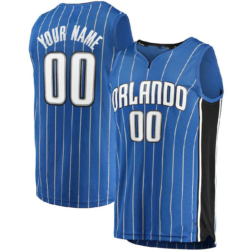 Custom basketball jersey for college basketball teams-Custom O.Magic Fanatics Branded  Fast Break Replica Jersey Blue Icon Edition Stitched Basketball Jersey