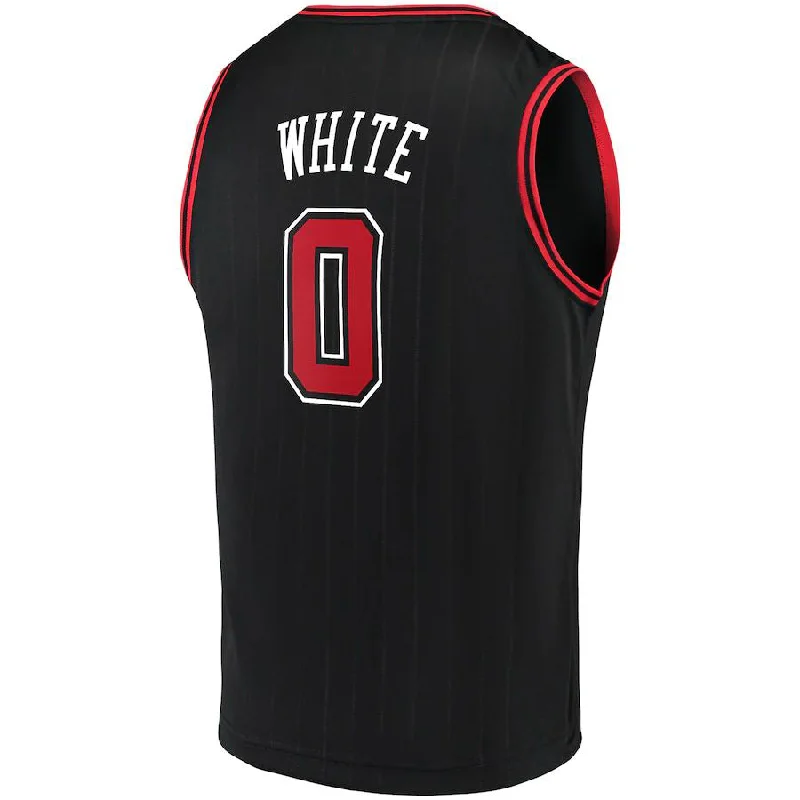 Basketball jersey with stylish design for casual wear-C.Bulls #0 Coby White Fanatics Branded Fast Break Replica Jersey Statement Edition Black Stitched American Basketball Jersey