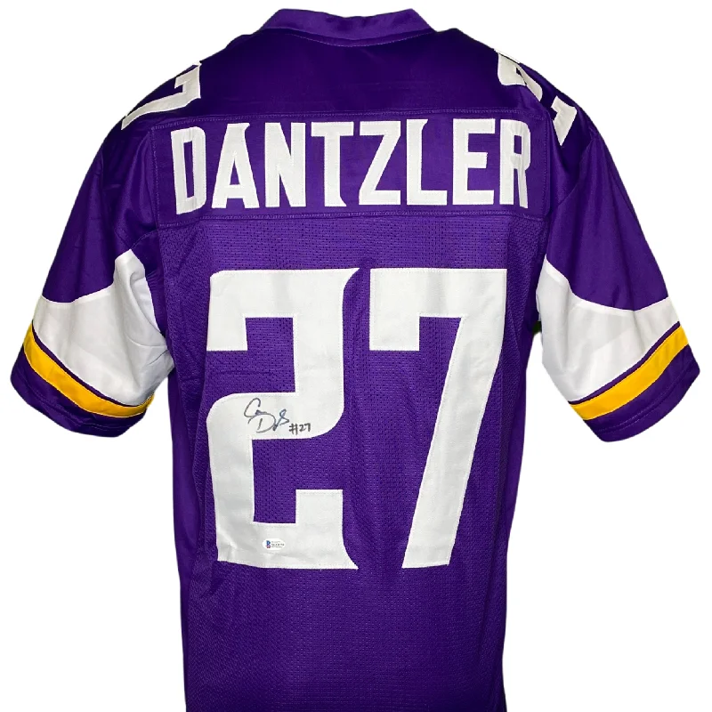 Soccer jersey for amateur teams with custom features-Cameron Dantzler Signed Custom Purple Football Jersey