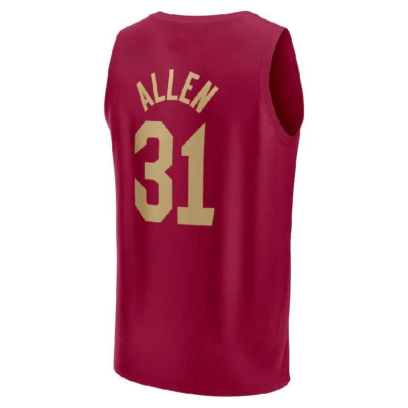 Custom basketball jersey with quick-dry material-C.Cavaliers #31 Jarrett Allen Fanatics Branded 2022-23 Fast Break Replica Jersey Wine Icon Edition Stitched American Basketball Jersey