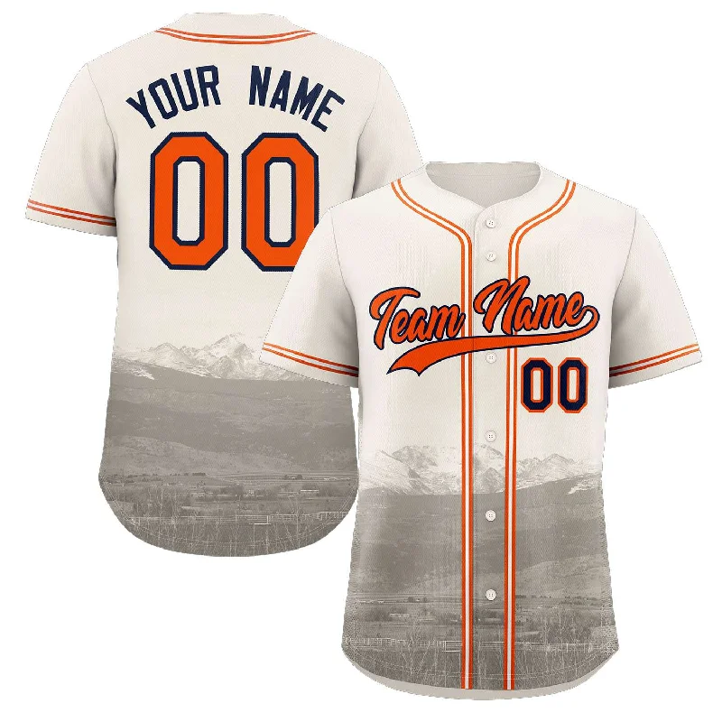 Professional baseball jersey for major leagues-Custom Cream Orange-Navy Denver City Connect Baseball Jersey