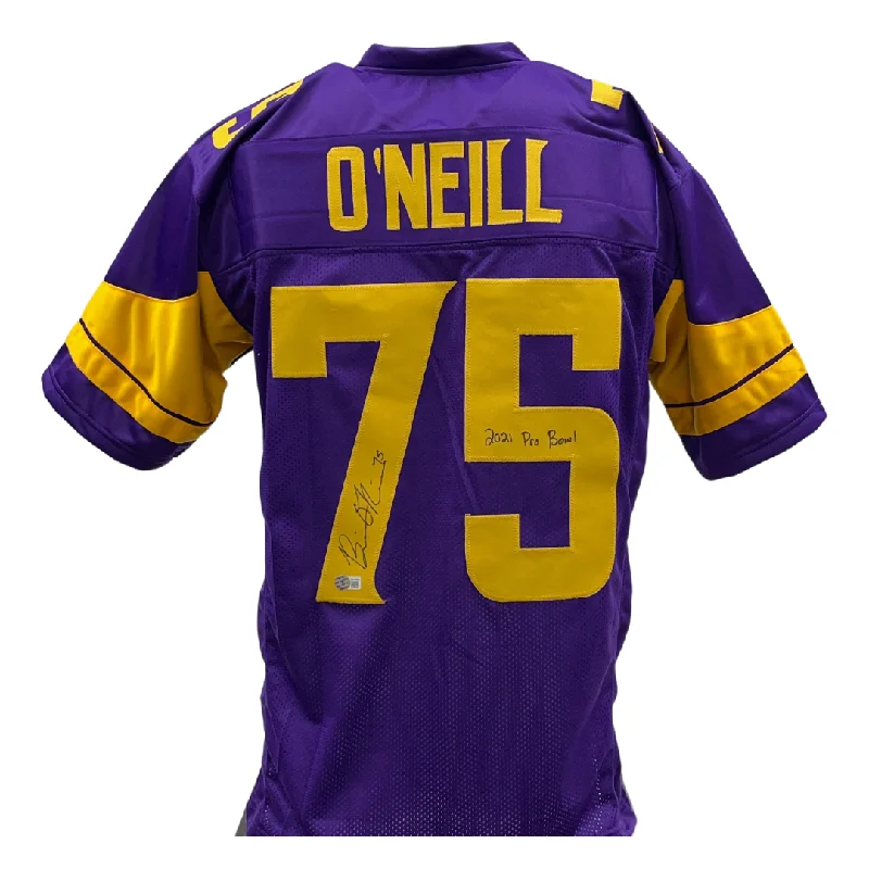 Soccer jersey with breathable mesh for high performance-Brian O'Neill Signed Custom Holiday Football Jersey w/ '2021 Pro Bowl'