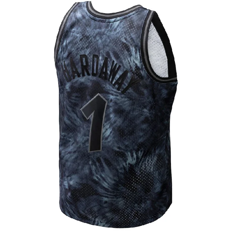 Basketball jersey with adjustable neck design for comfort-O.Magic #1 Penny Hardaway Mitchell & Ness Unisex Hardwood Classics 1984-85 Tie-Dye Swingman Jersey Black Stitched American Basketball Jersey