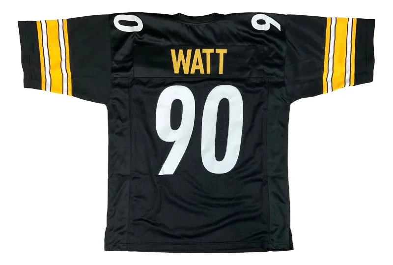 Personalized soccer jersey with bold lettering-TJ Watt Pittsburgh Black Football Jersey