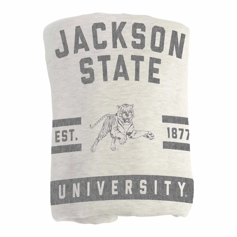 Personalized team napkin sets for game day parties-Jackson State Sublimated Sweatshirt Blanket