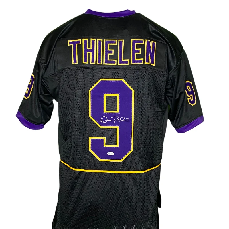 Soccer jersey for professional players-Adam Thielen Signed Custom Black College Football Jersey