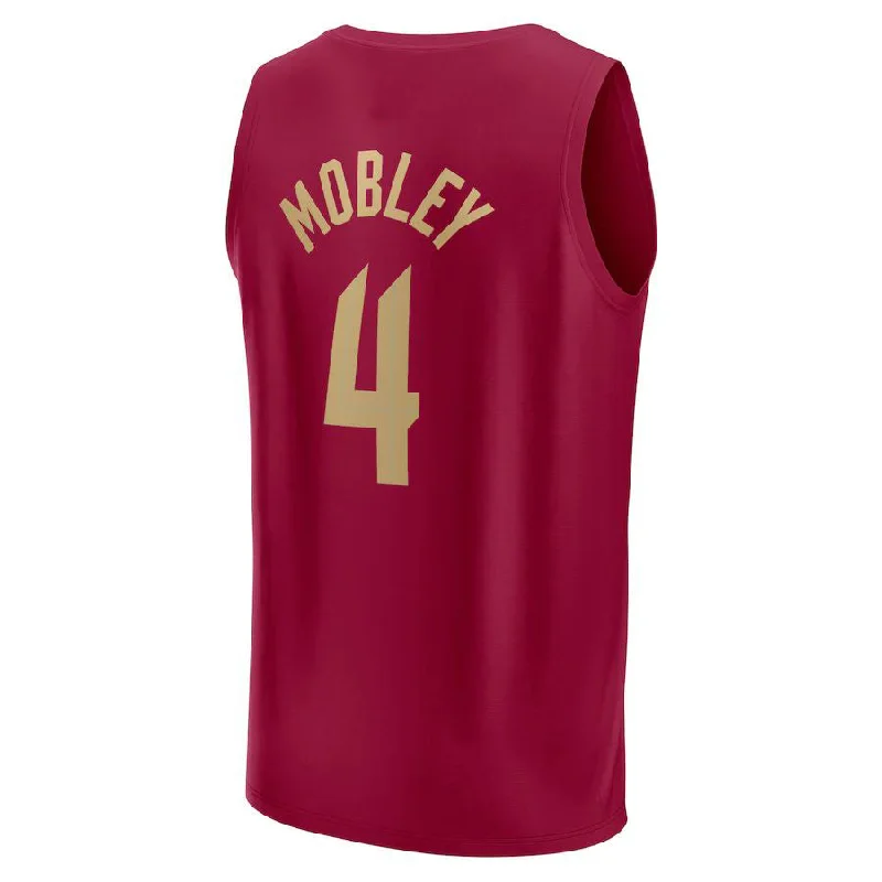 Basketball jersey with contrast trim and piping for style-C.Cavaliers #4 Evan Mobley Fanatics Branded 2022-23 Fast Break Replica Jersey Wine Icon Edition Stitched American Basketball Jersey