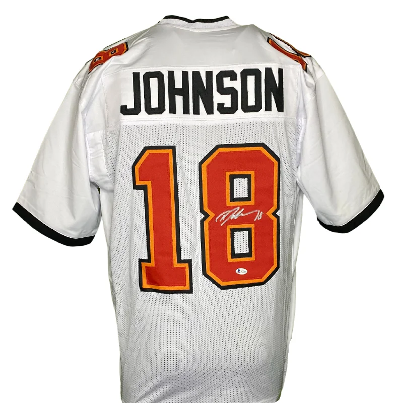 Custom soccer jersey with player details for special events-Tyler Johnson Signed Custom White Football Jersey