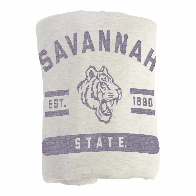 Team kitchen towels with team logo-Savannah State Oatmeal Sweatshirt Blanket