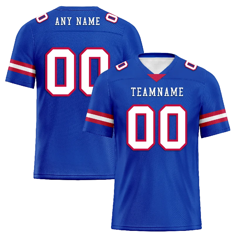 Custom soccer jerseys with team logos-Custom Blue Classic Style Personalized Authentic Football Jersey FBJ02-bd0a70ca