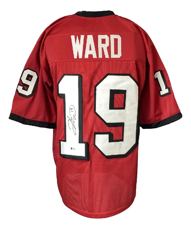 Personalized soccer jersey for tournament play-Hines Ward Georgia Signed Red Football Jersey BAS