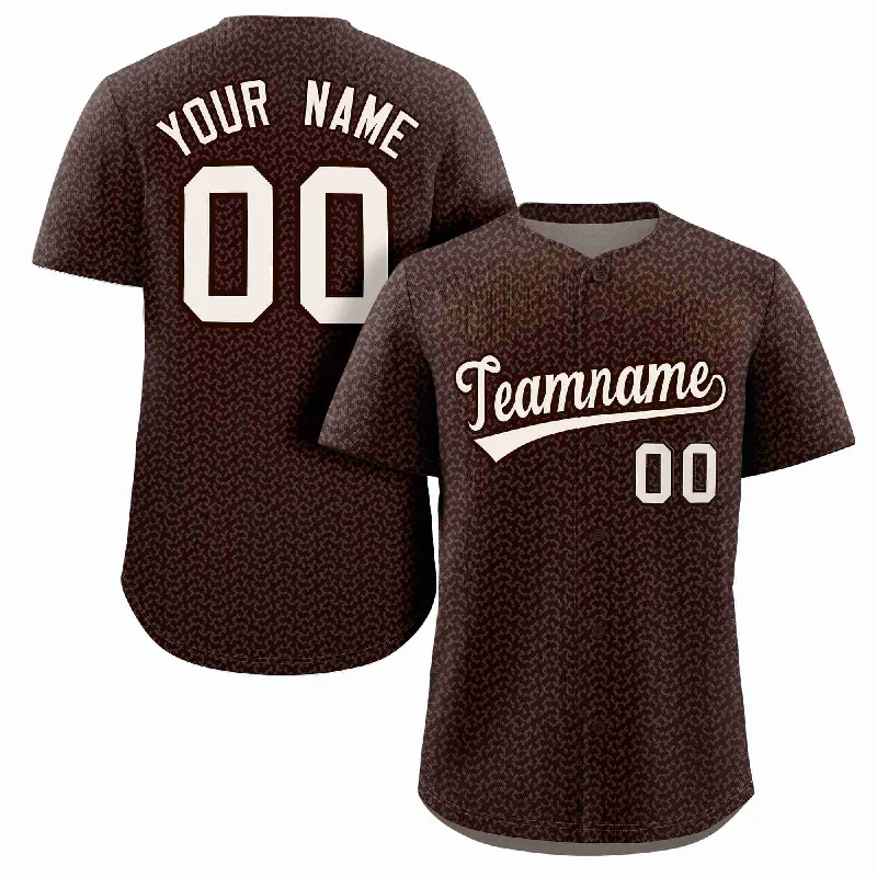 Custom baseball jersey for college baseball teams-Custom Brown Cream Texture Graffiti Pattern Personalized Authentic Baseball Jersey