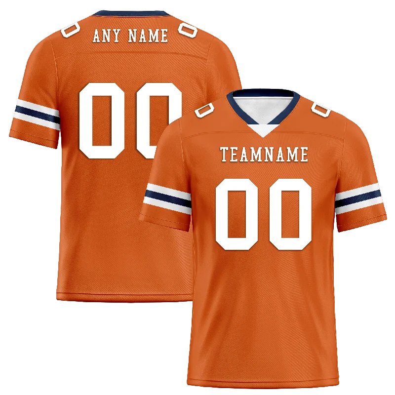 Custom soccer jersey with signature color themes-Custom Orange Classic Style Personalized Authentic Football Jersey FBJ02-bd0a70b8