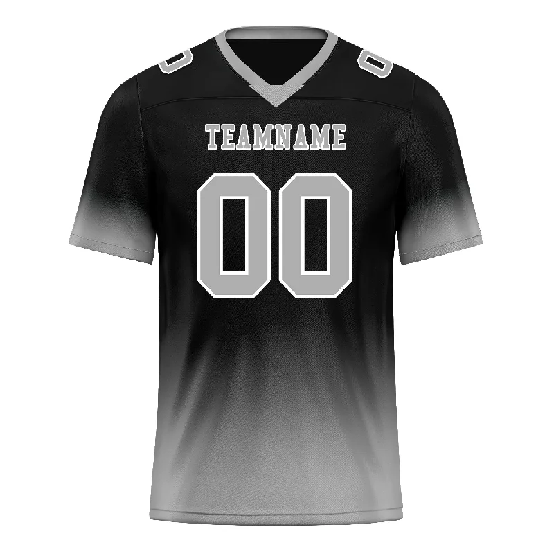 Custom soccer jersey for teams-Custom Gray Black Fade Fashion Personalized Authentic Football Jersey FBJ02-D06083