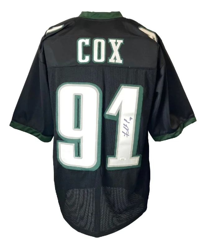 Custom soccer jersey for teams-Fletcher Cox Philadelphia Signed Black Football Jersey JSA ITP