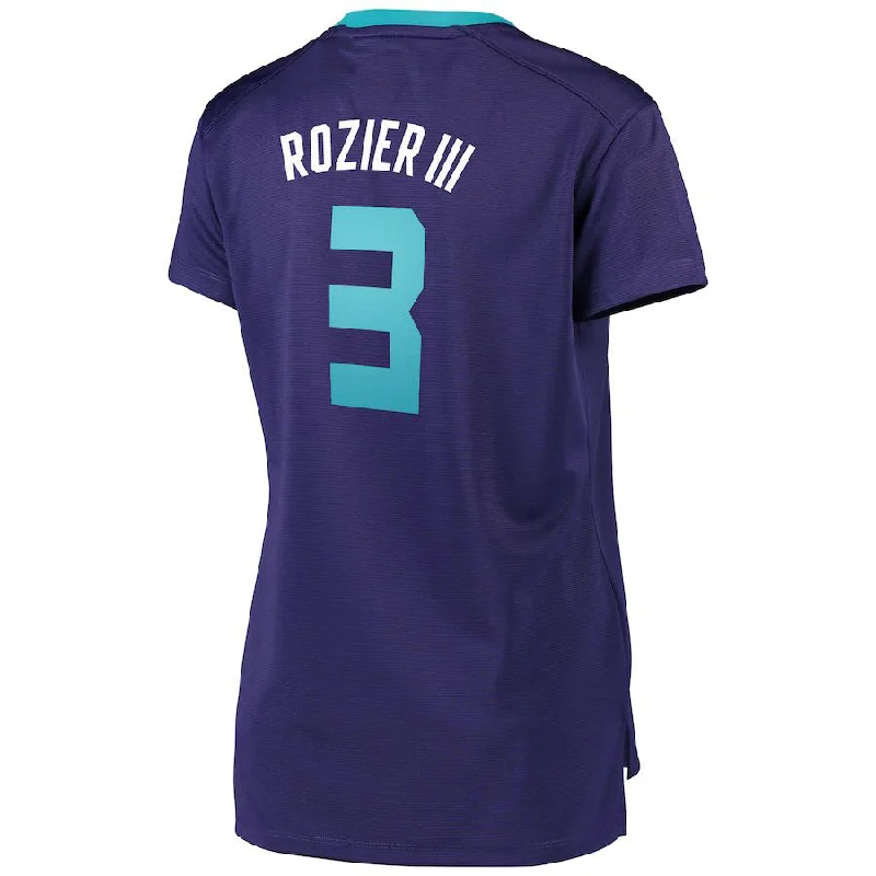 Basketball jersey with lightweight mesh fabric for ventilation-C.Hornets #3 Terry Rozier III Fanatics Branded Fast Break Replica Jersey Purple Statement Edition Stitched American Basketball Jersey