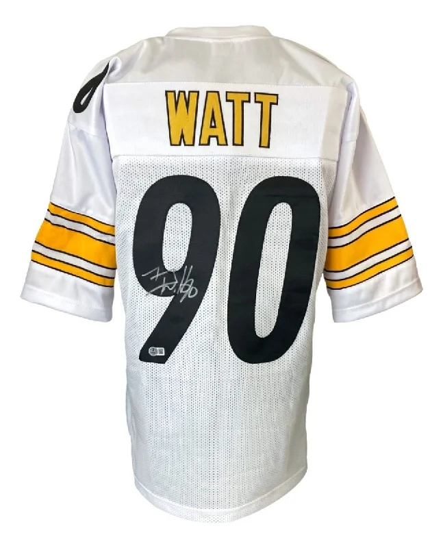 Soccer jersey with breathable fabric for comfort-TJ Watt Pittsburgh Signed White Football Jersey BAS