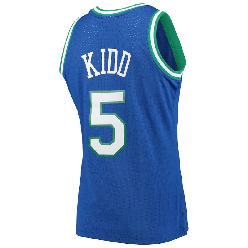 Basketball jersey with lightweight material for optimal movement-D.Mavericks #5 Jason Kidd Mitchell & Ness 1994-95 Hardwood Classics Swingman Player Jersey Blue Stitched American Basketball Jersey