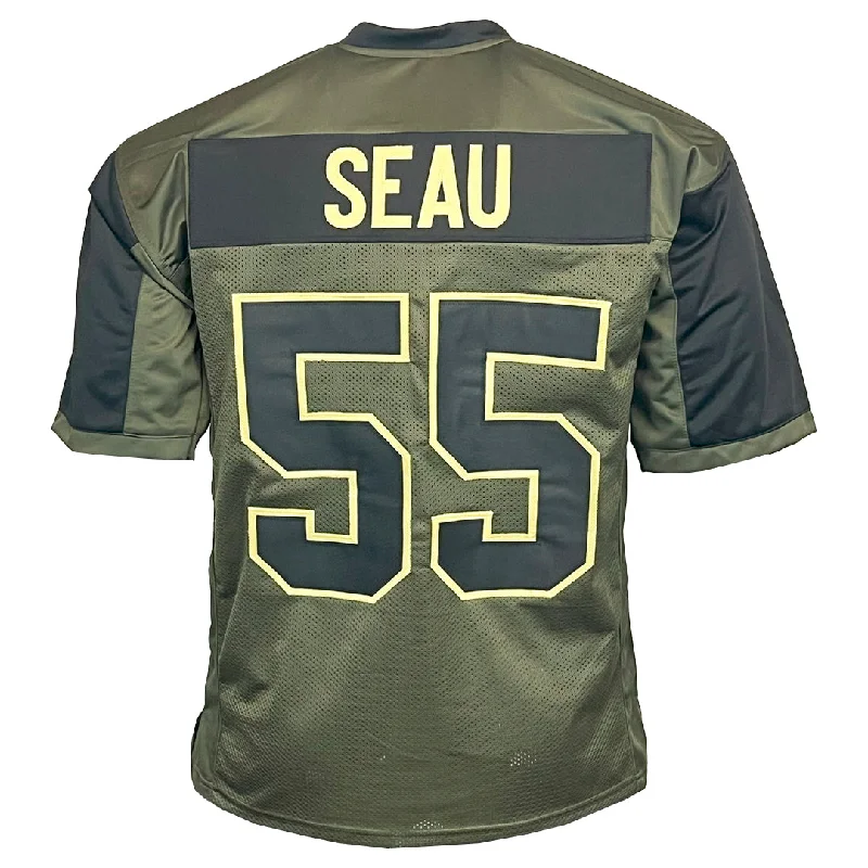 Soccer jersey with stretch fabric for maximum flexibility-Junior Seau Unsigned Salute to Service Football Jersey