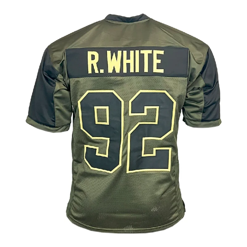 Personalized soccer jersey for casual wear-Reggie White Unsigned Salute to Service Football Jersey