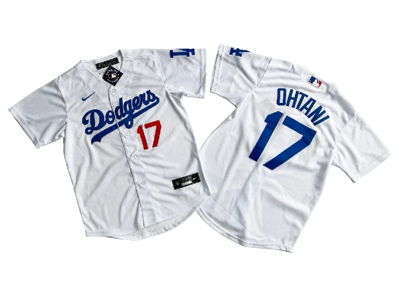 Personalized baseball jersey for team spirit-KID Youth Los Angeles Dodgers #17 Shohei Ohtani Royal White Base Jersey