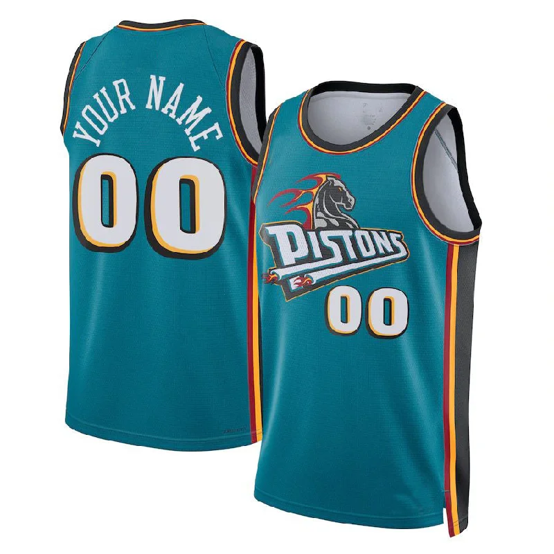 Personalized basketball jersey for game day celebrations-Custom D.Pistons Unisex 2022-23 Custom Swingman Jersey Classic Edition Teal American Stitched Basketball Jersey