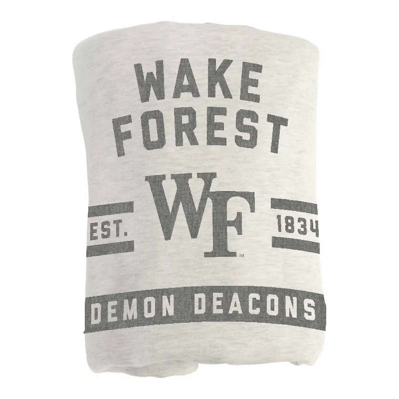 Custom team napkins for game day celebrations-Wake Forest Oatmeal Sweatshirt Blanket