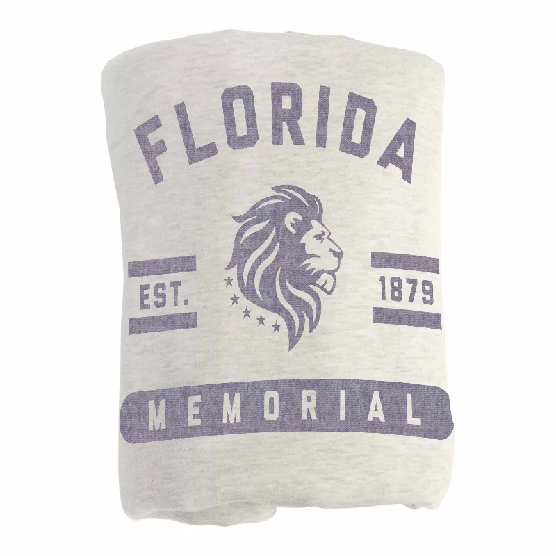 Sports team throw pillows for sofas-Florida Memorial Oatmeal Sweatshirt Blanket