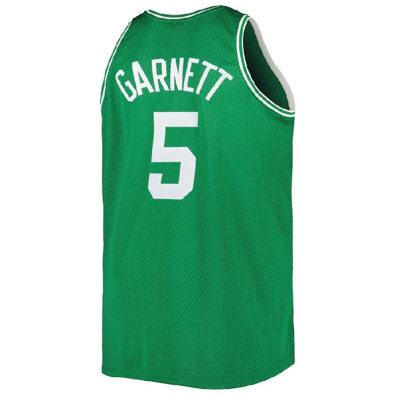 Custom basketball jersey with moisture-control fabric-B.Celtics #5 Kevin Garnett Mitchell & Ness Big & Tall Hardwood Classics 2007-08 Swingman Jersey Kelly Green Stitched American Basketball Jersey