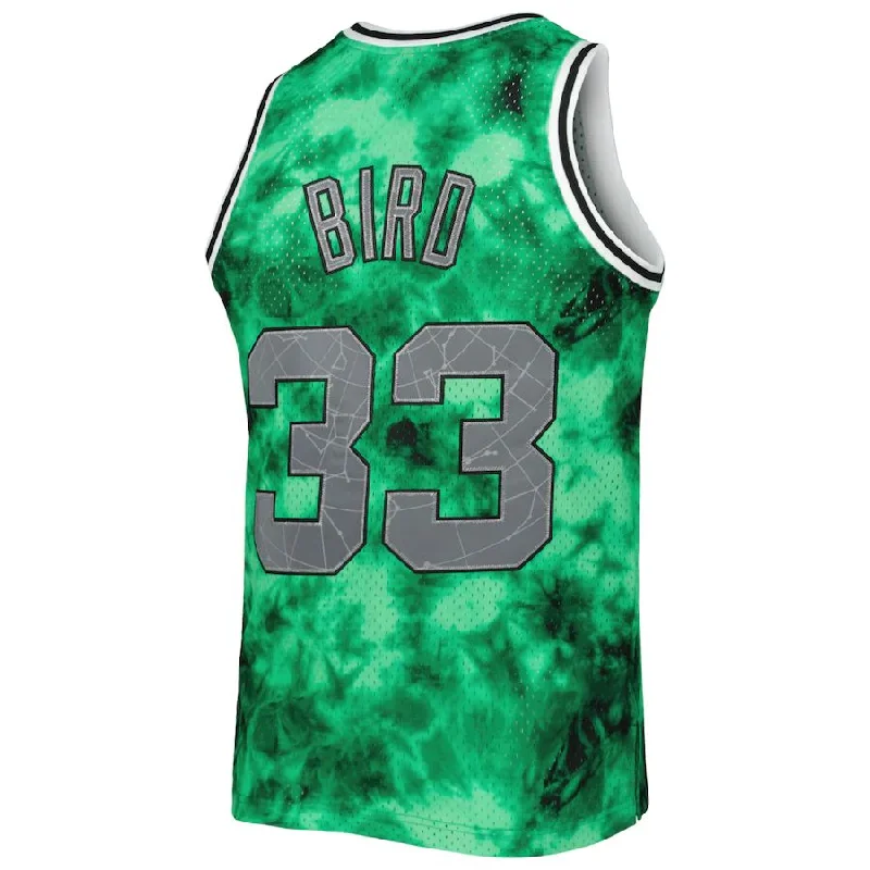 Basketball jersey with vibrant team colors-B.Celtics #33 Larry Bird Mitchell & Ness 1985-86 Galaxy Swingman Jersey Kelly Green Stitched American Basketball Jersey