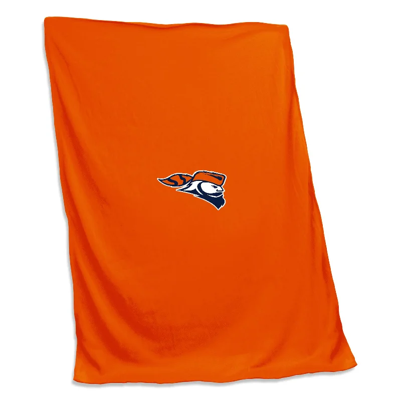 Team-themed curtains for fan lounges-Carroll University Orange Screened Sweatshirt Blanket