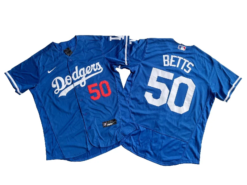 Baseball jersey for charity games and fundraising events-Los Angeles Dodgers 50# Mookie Betts Flexbase Royal Blue Jersey