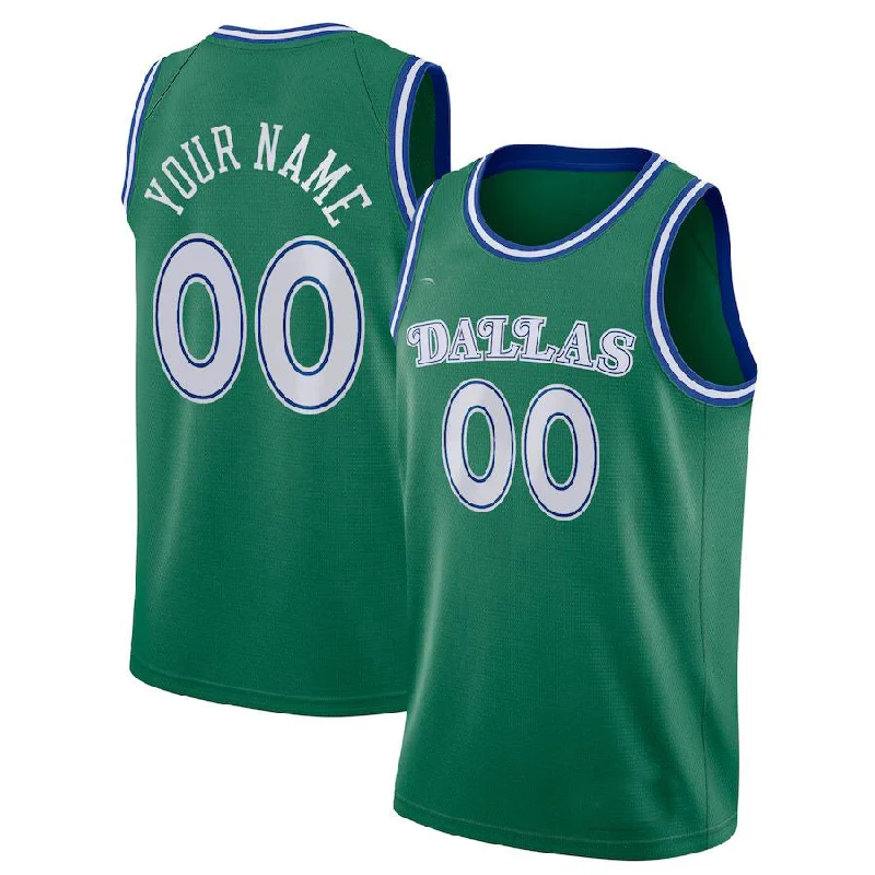 Custom basketball jersey with moisture-control fabric-Custom D.Mavericks 2020-21 Hardwood Classics Swingman Jersey Green American Stitched Basketball Jersey