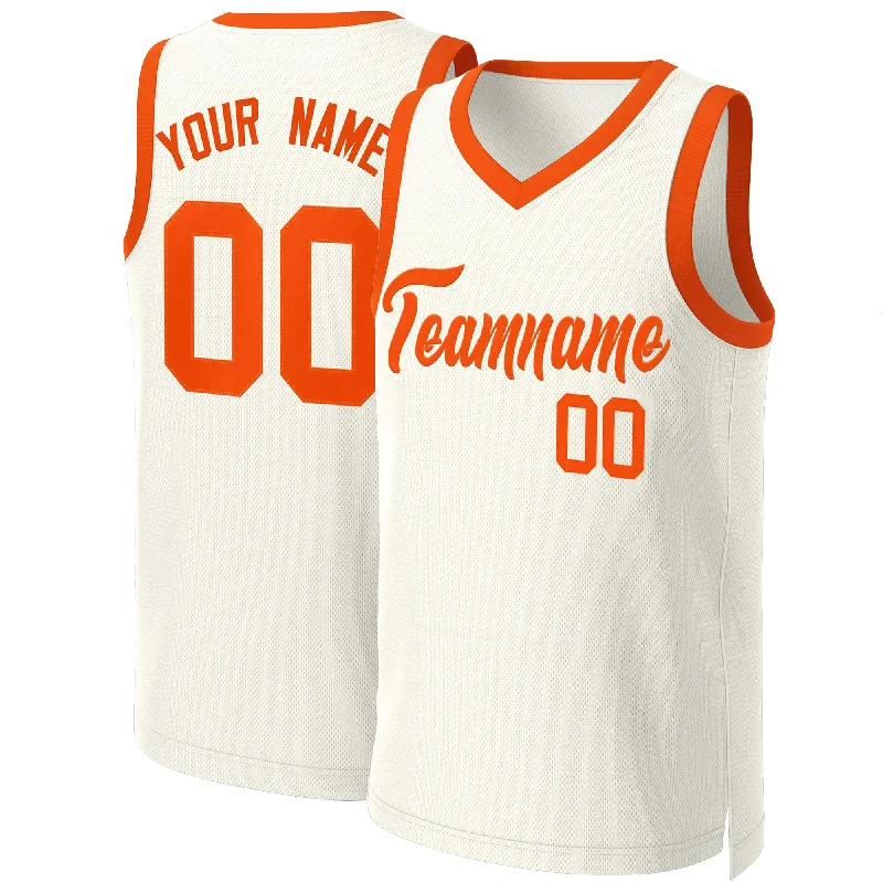 Retro basketball jerseys for collectors-Custom Khaki Orange Classic Tops Basketball Jersey