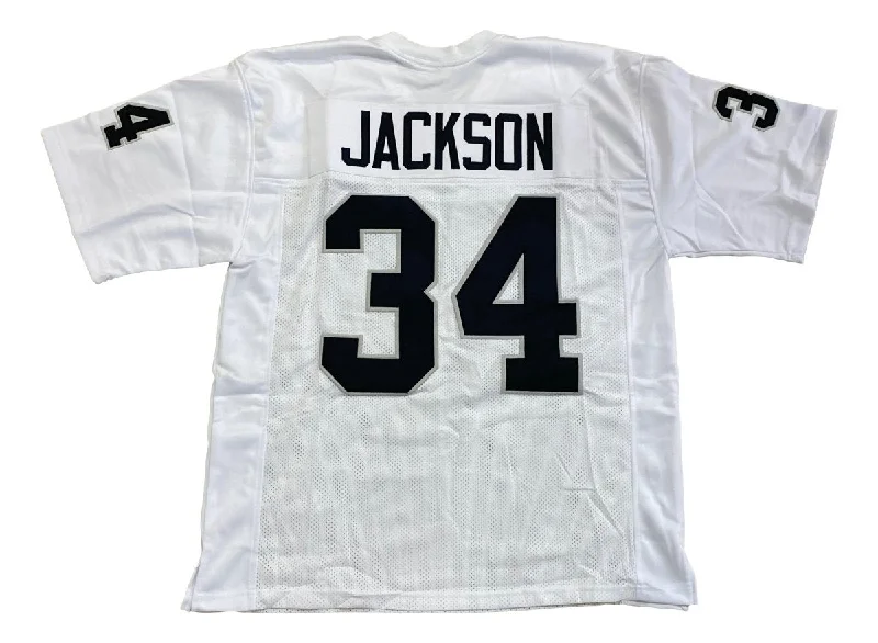 Custom soccer jersey with stripes and bold designs-Bo Jackson Oakland White Football Jersey